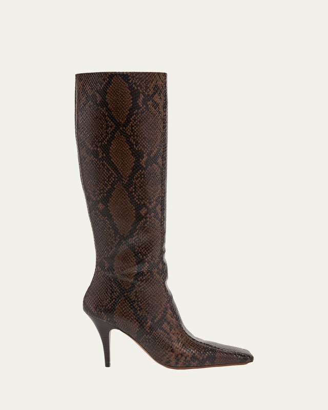 Alter Snake-Print Tall Stiletto Boots